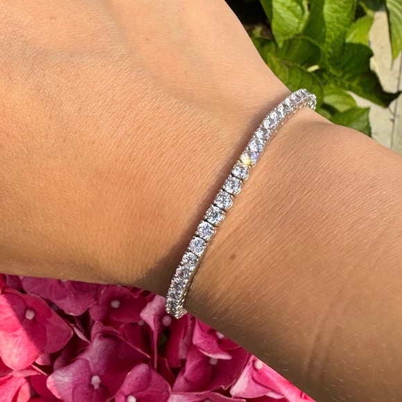 Sheer Baby Pink 3mm Tennis Bracelet size: 16.5cm BRAND NEW - Picture 4 of 4